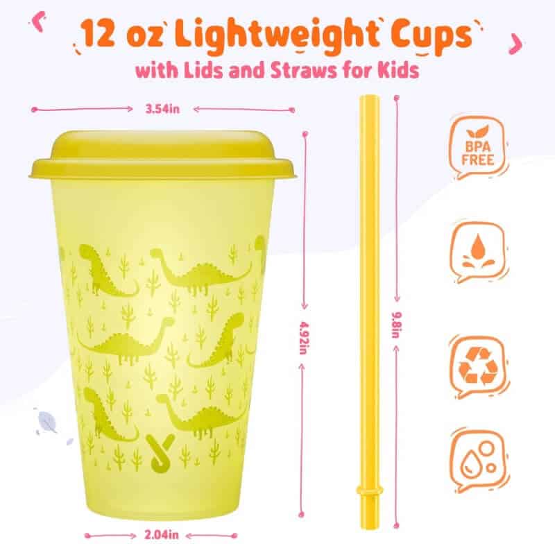 Plastic Tumblers with Lids & Straws 12oz - 10 Pack Reusable Party Drinking  Cup BPA free Cold Coffee Tumbler | Color Changing Cups for Kids & Adults
