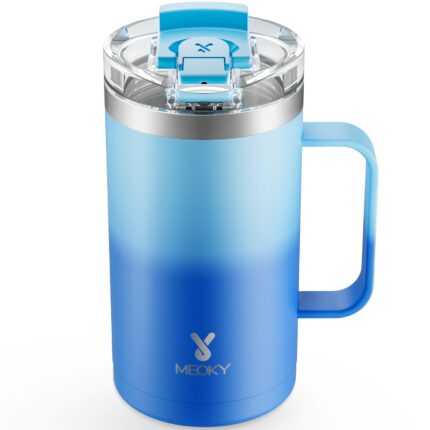 Meoky 40oz Tumbler with Handle, Stainless Steel Travel Mug with 2-in-1  Straw and Sip