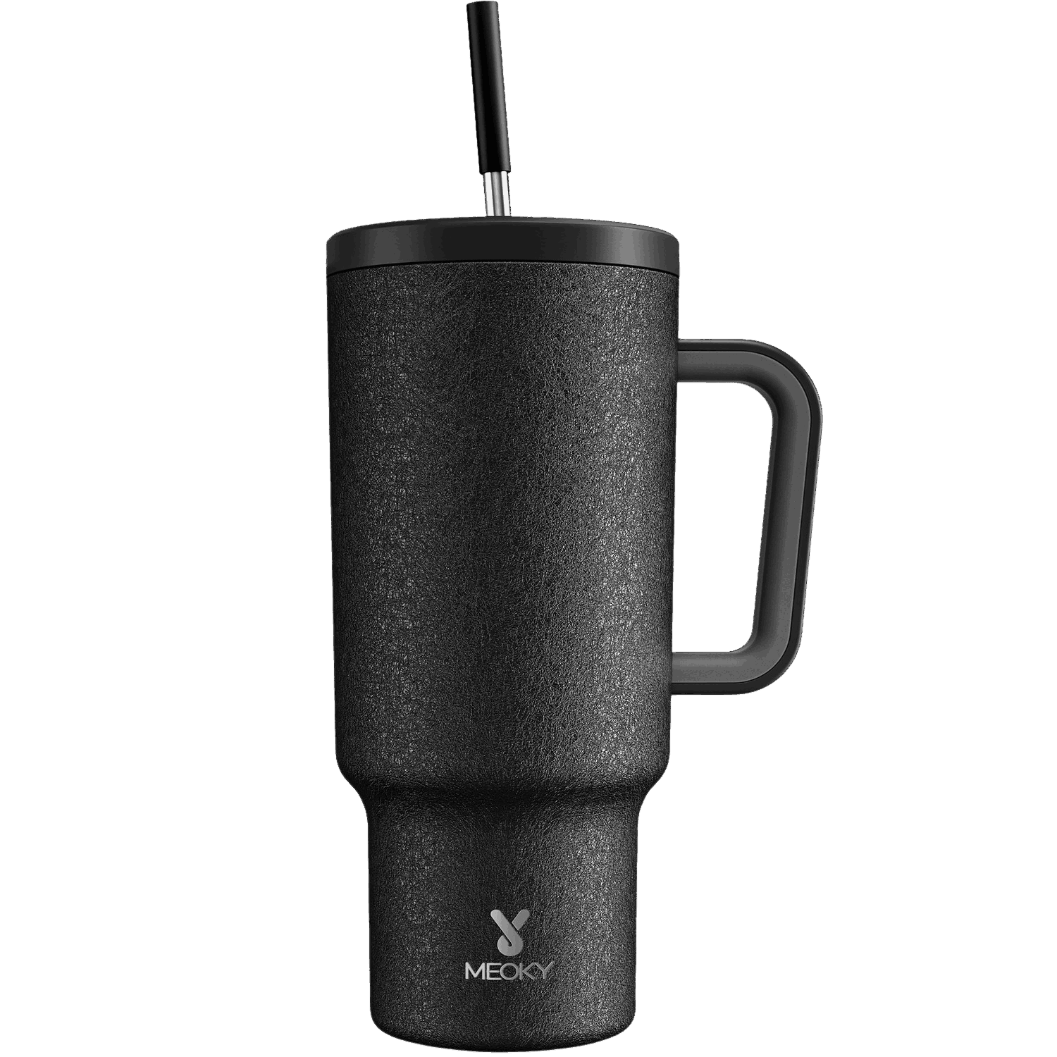 Meoky 40 oz tumbler with Handle and Straw - black