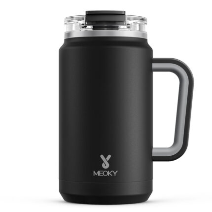 Meoky 20oz Insulated Coffee Mug with Lid and Handle, 100% Leak  Proof Stainless Steel Coffee Cup with Tritan Lid, Double Wall Vacuum Coffee  Tumbler with Handle (Forest): Coffee Cups 