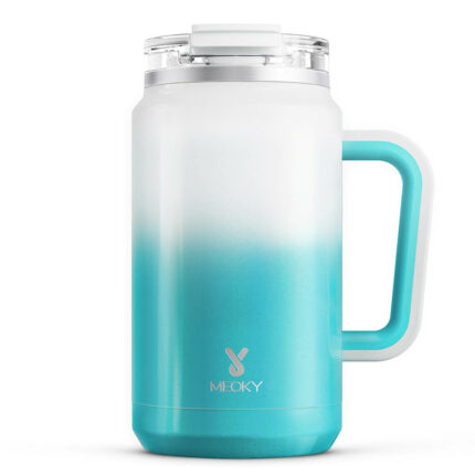 Meoky 32 oz Tumbler with Handle, Insulated Tumbler with Lid and