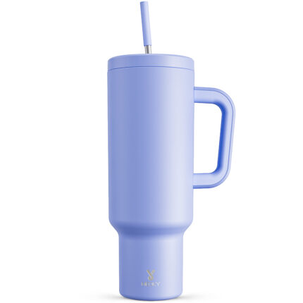 Meoky 50oz Tumbler with Handle and Straw - purple