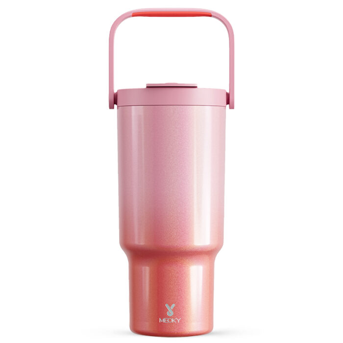 32oz Tumbler with Handle-Red Pink