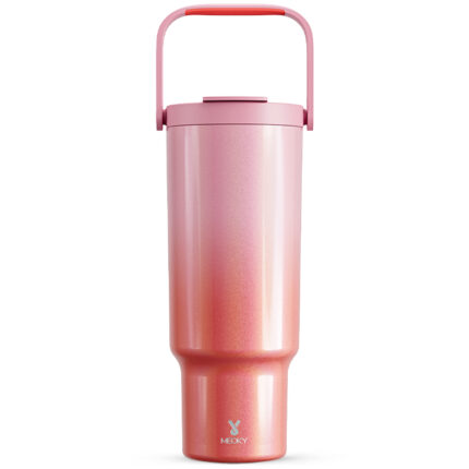 Meoky 40oz Tumbler with Handle-red pink