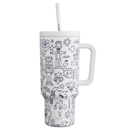 Meoky 40oz Tumbler with Handle and Straw Lid - Trickster