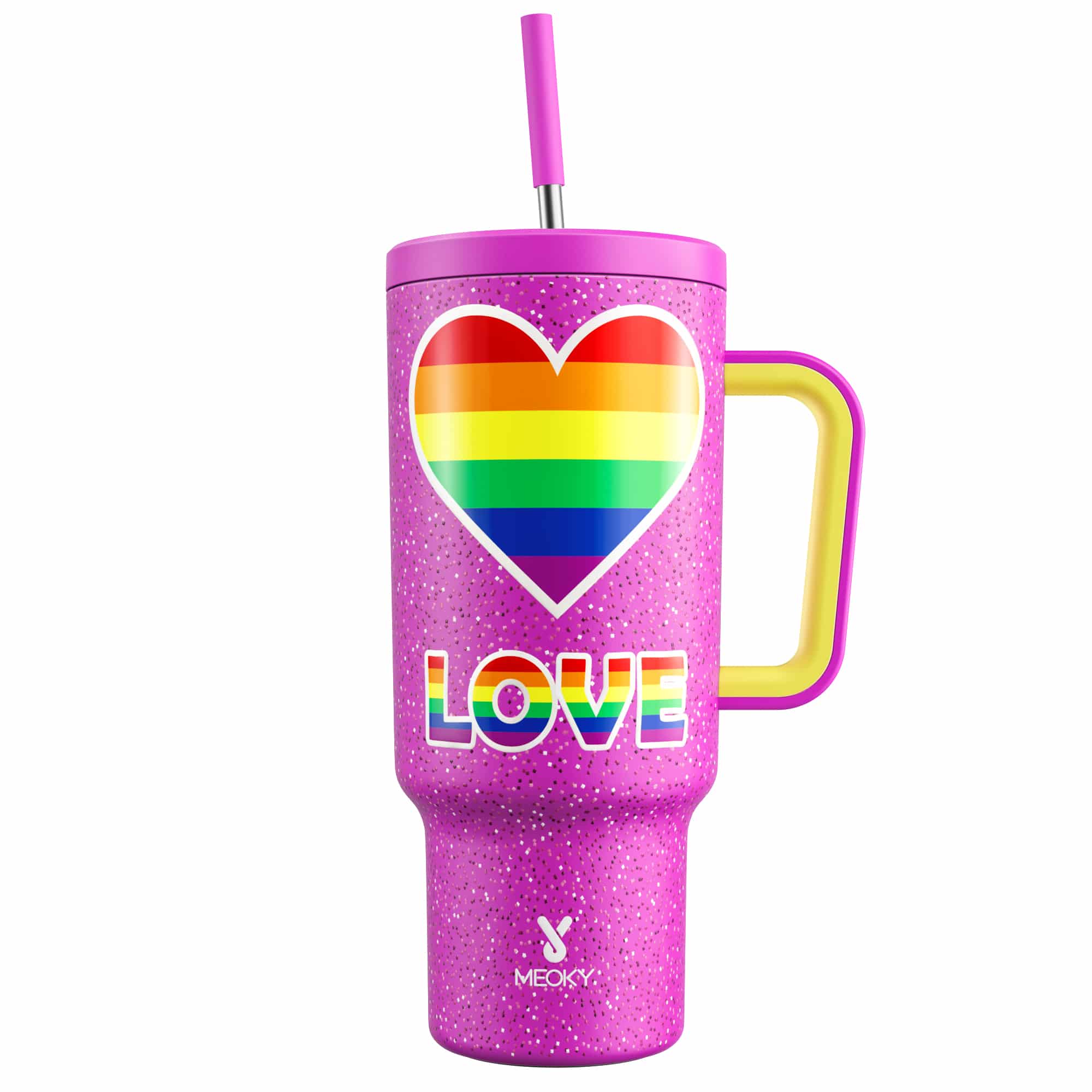 Meoky 40oz Tumbler with Handle and Straw Lid -SpectrumLove