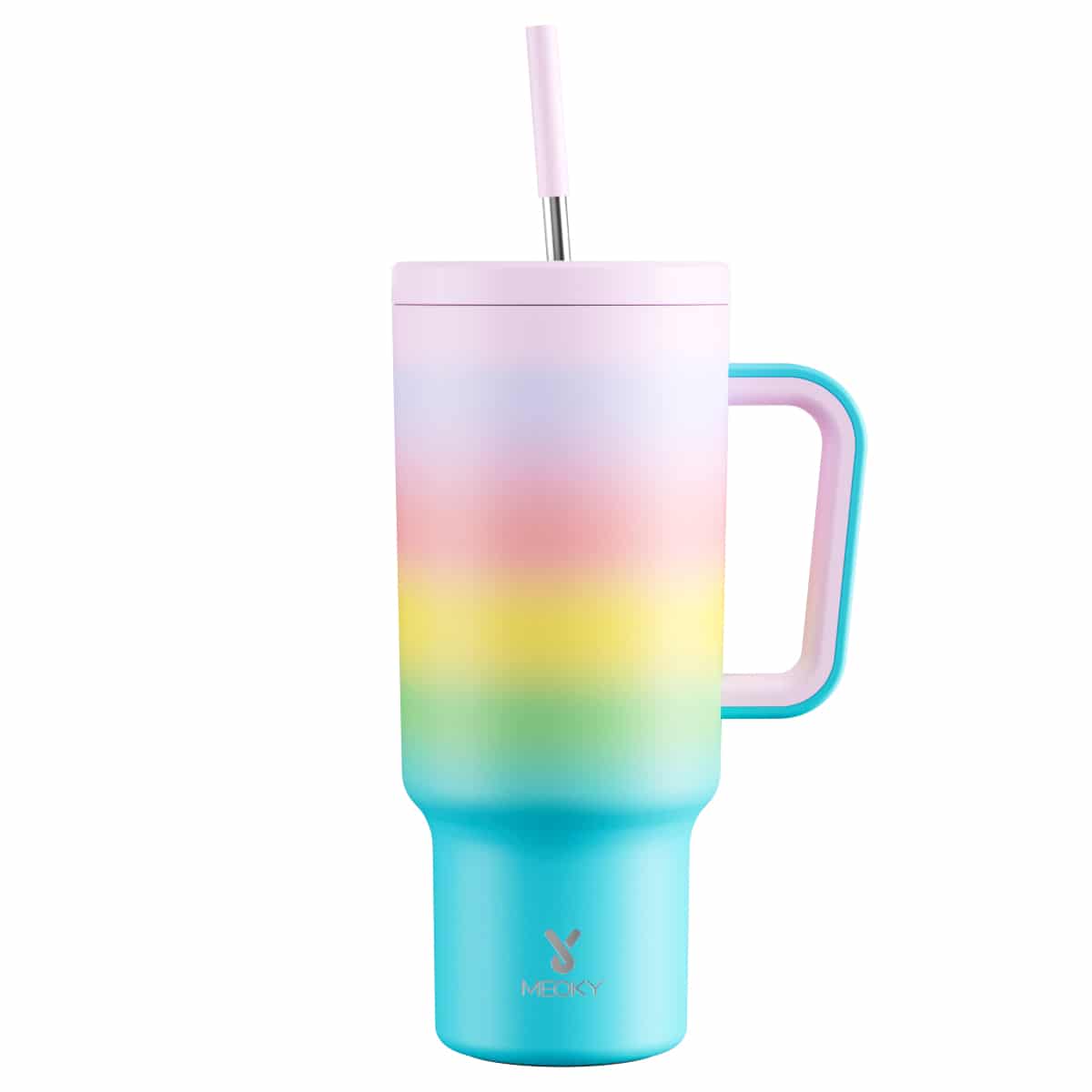 Meoky 40oz Tumbler with Handle and Straw Lid - Cotton Candy