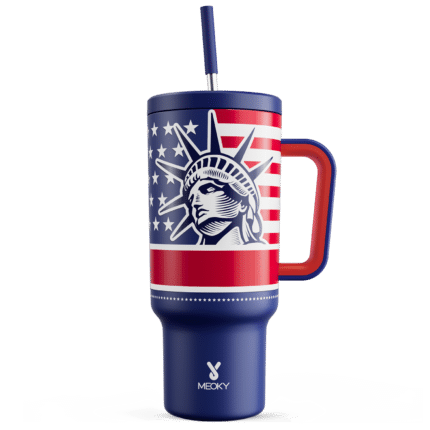 Meoky 40oz Tumbler with Handle and Straw Lid -Liberty